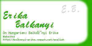 erika balkanyi business card